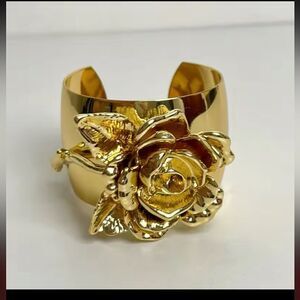 Zara Stunning Sculptural Floral Cuff Bracelet